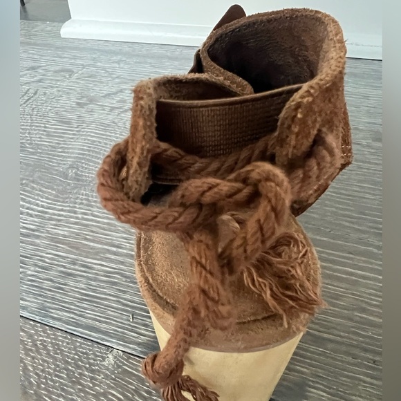 TOMS Elba Amber Suede Block Heel Sling back Peep toe shoe sandal Sz 7 - Picture 10 of 11